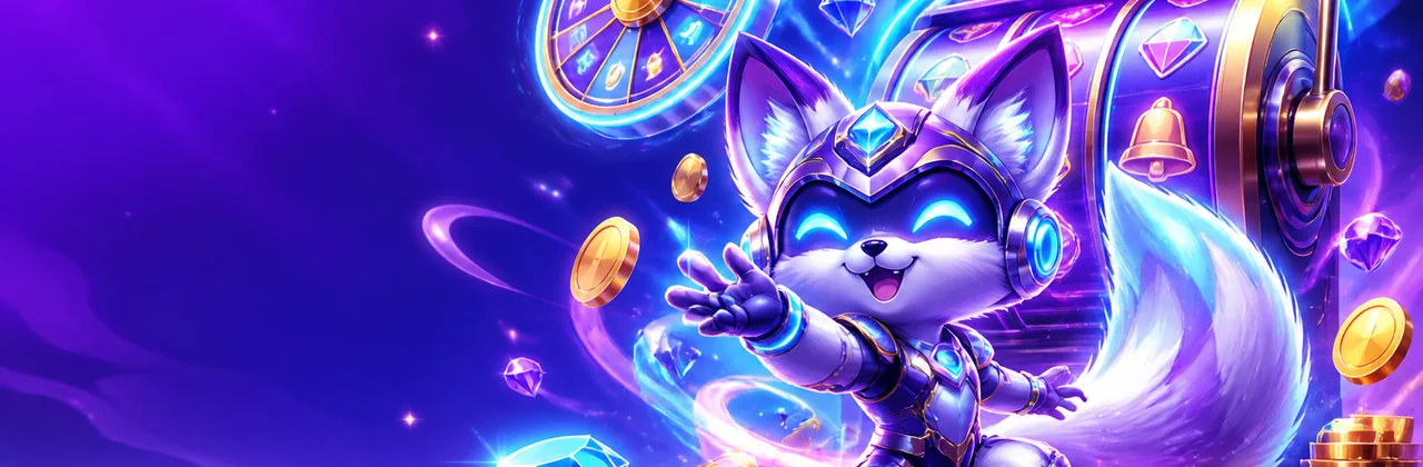 Banner nổ hũ slot với máy quay tương lai và đá quý